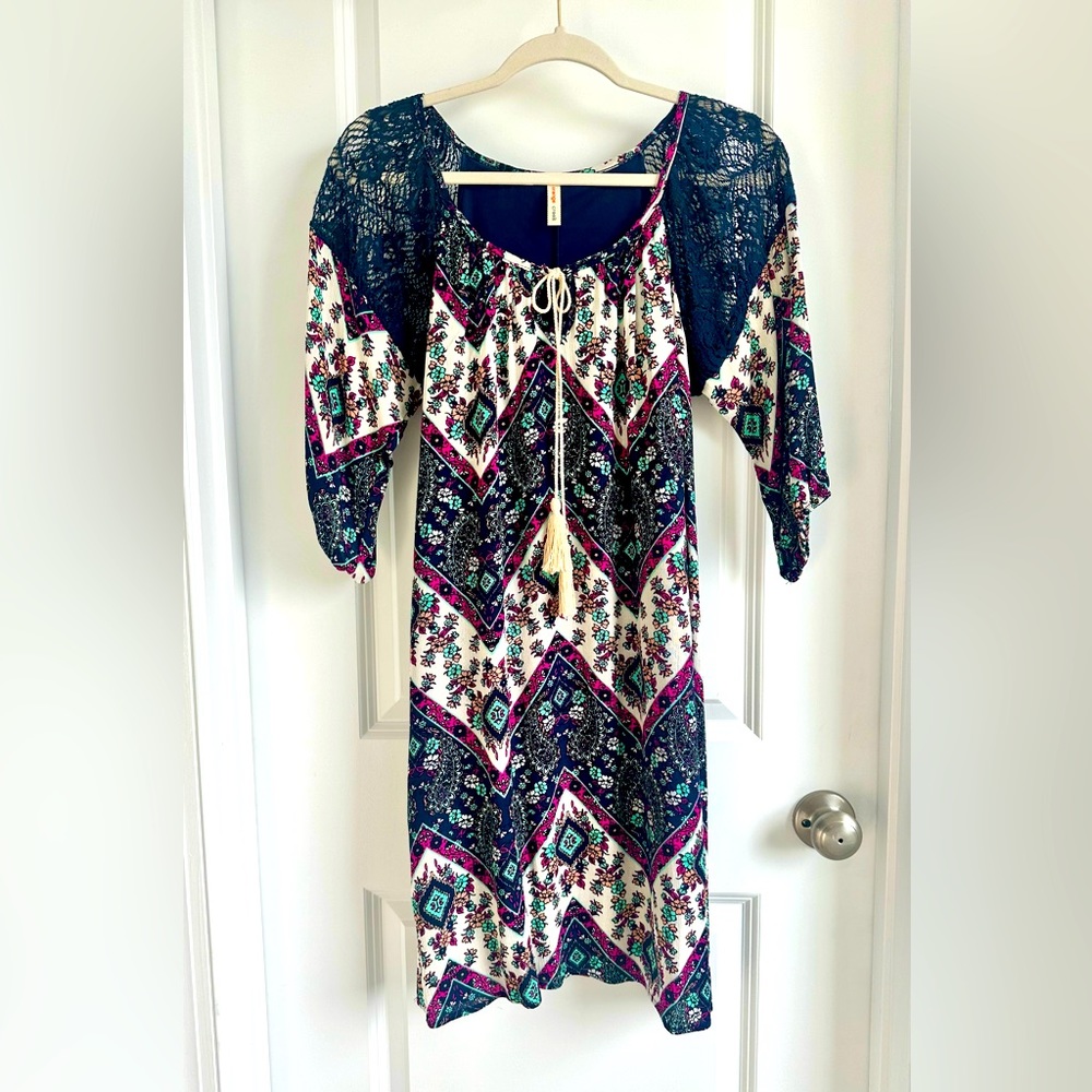 Orange Creek multi colored boho dress